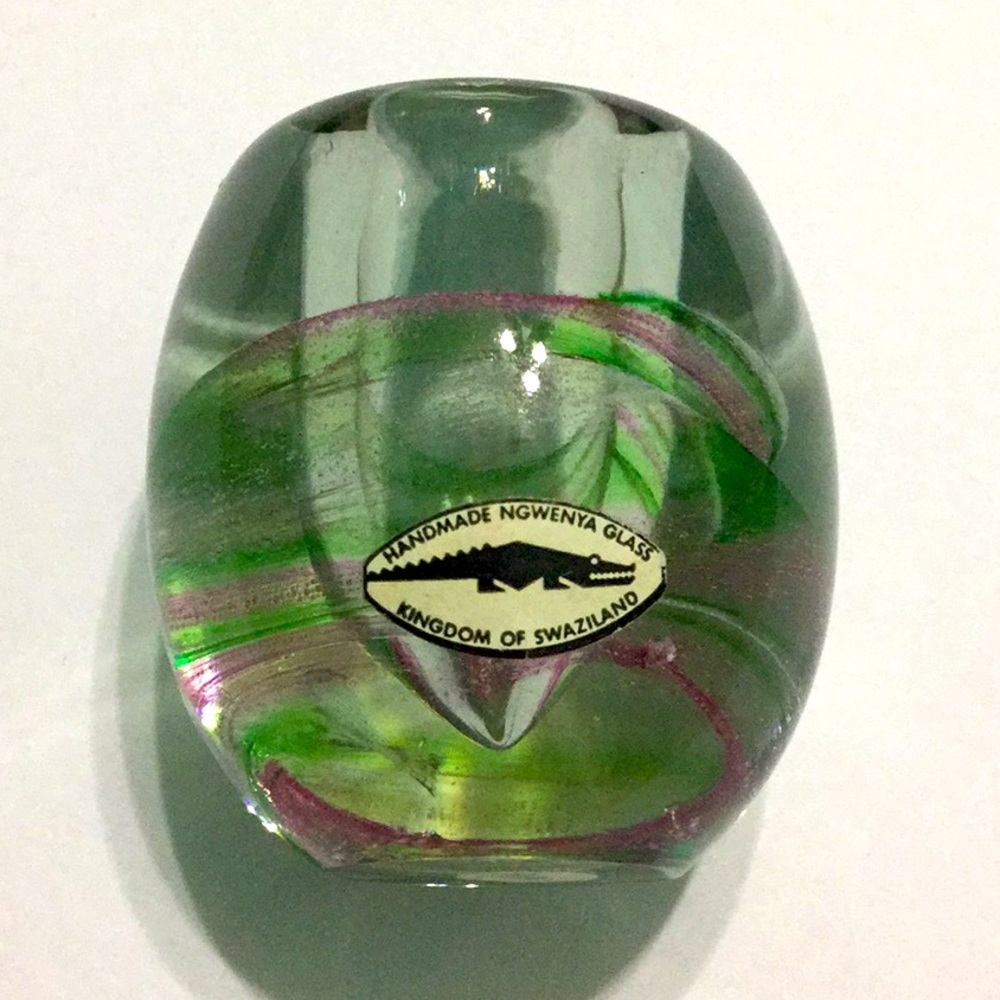 Vintage Ngwenya Glass Swirl Glass Candlestick